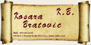 Kosara Bratović vizit kartica